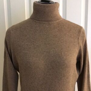 Lauren Ralph Lauren Tan Cashmere & Silk Turtleneck Sweater MP M Petite